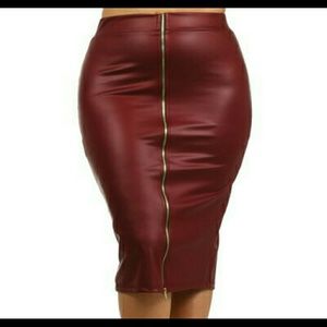 Faux leather skirt